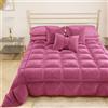 PETTI Artigiani Italiani - Trapunta Invernale Matrimoniale 260x270 cm in Velluto, Copriletto Piumone Double Face Anallergico 350 g/m², Trapunta Calda per Letto, Fuxia, Made in Italy
