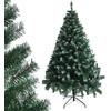LALAHO Albero di Natale artificiale 180 cm verde e bianco - Albero di Natale con supporto in metallo, fedele alla natura, rami densi, PVC ignifugo, adatto per appartamenti, uffici, negozi e alberghi