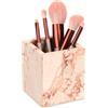 TABHOUKIT Portaspazzolino in marmo naturale, rosa, 8,5 x 8,5 x 10 cm | Portaspazzolino elettrico, organizer da bagno, per pennelli da trucco, utensili, lavandino del bagno, accessori da toeletta
