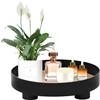 VAVPUP Vassoio per tavolino da caffè, Ø 30 cm, elegante vassoio rotondo in ABS, porta profumi, pratico organizer da bagno, per camera da letto, sala da pranzo e cucina (nero)