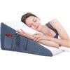 Welzona Cuscino a cuneo, 30,5 cm, per reflusso acido, bruciore di stomaco, GERD, dolore al collo, in memory foam rinfrescante, rimovibile e lavabile, per letto adulto