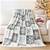 EAQ Plaid Coperta Pile 150x200cm, Coperta Termica, Coperta Pile Matrimoniale in Morbida e Spessa, Coperta in Pelliccia Sintetica per Divano e Letto (Il Grigio Natalizio, 150x200cm)