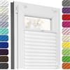 Estika Tenda plissettata senza forare - 65 x 230 cm - Bianco - per interni, per finestre, tessuto semi-trasparente, protezione solare, privacy, fissaggio a morsetto (Klemmfix)