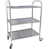 TAIMIKO - Carrello da cucina a 3 ripiani, in acciaio inox, Acciaio inossidabile, 625x315xH800MM