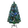 HOMCOM Albero di Natale a Fibre Ottiche 120cm con 16 Luci LED 3 Colori | Albero di Natale Artificiale, Rami in PVC
