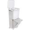 WELL HOME MOBILIARIO & DECORACIÓN Pattumiera a pedale selettiva, con doppio scomparto da 38 litri e manico a pedale (24 l + 14 l).