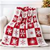 EAQ Plaid Coperta Pile 130x150 cm, Coperta Termica, Coperta Pile Matrimoniale in Morbida e Spessa, Coperta in Pelliccia Sintetica per Divano e Letto (Rosso Natale, 130x150CM)