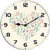 Horienteeon Orologio da parete con note musicali, orologio decorativo da parete, silenzioso, senza ticchettio, orologio da parete decorativo per camera da letto, cucina, soggiorno, bagno, rotondo,