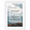 kollyseek Din A4 nero 21x30cm cornice foto in legno massello con telaio pino montatura bianca