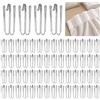 NARYVORA 60 Pezzi 4 Punte Ganci per Tende in Acciaio Inox | Ganci Metallo per Tende Pesanti, Tende a Morsetto, Tende da Doccia in Metallo, Curtain Hooks per Finestra Bagno