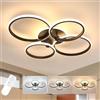 Comely Lampadario Camera da Letto, 39W 4400LM Plafoniera LED Soffitto Dimmerabile 3000K-6500K, Moderna Lampada da Soffitto con Telecomando per Soggiorno Sala da Pranzo, Nero