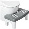 HEKOBAG Sgabello WC per Adulti Sgabello Poggiapiedi Bagno in Plastica Sgabello Bagno Fisiologico per WC da 35,5 a 40,5 cm, Aiuta ad Alleviare la Stitichezza negli Adulti/Anziani/Bambini
