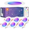 DUSKTEC Smart Faretti LED da Incasso per Cartongesso Alexa RGB 7W, 6 Pezzi | 2700K-6000K Dimmerabili Faretti Soffitto Bluetooth 220V Cambia Colore Colorati Intelligenti, Spot LED Bluetooth Multicolore