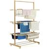 IDMarket - RITA stendibiancheria in bambù Stendino pieghevole a 3 livelli H.150 cm