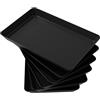 Lifewit Vassoio da Portata, Vassoio Plastica Rettangolo peccato BPA, 36.7×24cm per Buffet Dolci, Portafrutta da Tavolo, Cucina Decorativo, Vassoi e Piatti per Snack, Cibo, Biscotti, Lotto di 6, Nero