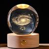 DAWRIS Sfera di cristallo del sistema solare 3D, Sfera di cristallo 3D con motivo con sistema solare Lampada Notturna a Sfera con Base a LED Lampada Sfera di Cristallo 3D con Sistema Solare
