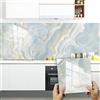 LWLFC Piastrelle Adesive Cucina 30x30 Marmo Azzurro Piastrelle Adesive Bagno Pavimento Adesivo Paraschizzi Cucina Adesivo Piastrelle Ceramica Carta Adesiva per Mobili Vintage（10 pezzi）