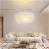 PANNN Lampada A Sospensione E27 Flower E Feather Dimmerabile Design Moderno Con Telecomando Regolabile In Altezza Adatta Per Camere Da Letto Soggiorni Sale Da Pranzo E Hotel Illuminazione(A,30CM)