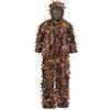 Generic Tuta Ghillie 3D Foglie Camouflage Caccia Giacca Pantaloni Set Autunnale | Rete Poliestere,380g;Foglie Seghettate,Zip Frontale;Cintura Elastica;Per Osservazione Fauna,Airsoft,Outdoor,Camp