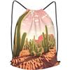 Anceky Zaino con coulisse, borsa da palestra con coulisse, borsa da nuoto Cactus Desert per uomo e donna