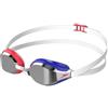 Speedo Unisex Adulto Fastskin Speedsocket 2 Mirror Occhialini, BIANCO ROSSO BLU USA Taglia Unica
