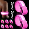 GAOUTO 2 bracciali a LED ricaricabili, 40 cm x 3,8 cm, 5 colori, 3 modalità di luce, nastri riflettenti USB, nastro riflettente, luce di sicurezza notturna, per jogging, corsa, corsa (rosa)