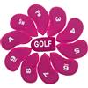 Riismen Coperture Protezione Golf 11 Pezzi Design Numeri Leggermente Flessibili Una Ottimale Manutenzione Rosa scuro Taglia unica