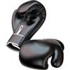 DEARMAMY Guantoni da Boxe Adulti 10oz in PU per Allenamento | Fori D'aria, Fodera Traspirante, Facile da Lavare, Uso per Sacco Pesante e Lavoro al Sacco, Nero