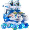 MLYPRU Pattini A Rotelle Per Ragazze E Ragazzi, A Doppia Fila Regolabili In 4 Misure Principianti Con Tutte Le Ruote Luminose(Blu,M(33-37EU))