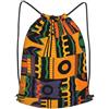 Anceky Zaino con coulisse, borsa da palestra con coulisse, borsa da bagno etnica africana per uomo e donna