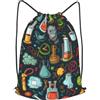 Anceky Zaino con coulisse per palestra, borsa con coulisse, tema scientifico dei cartoni animati, borsa da nuoto per uomo e donna
