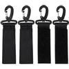 DEARMAMY 4 Pezzi Fermapagaia per Kayak, Cinghie in Nylon Nere | Supporto Compatto a Basso Profilo, Resistente All'usura, per Kayak e Canoe, Libera le Mani Durante la Navigazione