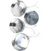 Abaodam 4 Pezzi Set Pentole da Cucina in Acciaio Inox | Argento, Resiste a Calore e Peso, Pratico per Cucina e Arrampicata, Adatto a 2-3 Persone