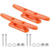 Generic Bitone per Barca in Nylon 10 cm, Confezione da 2 con Viti, Arancione | Bitoni in nylon resistenti a acqua salata e sole. Lunghezza 100 mm, altezza 20 mm, interasse