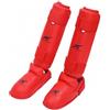 predolo Protezione Tibia Caviglia e Dorso Del Piede Regolabile Parastinchi da Imbottito Paratibia con Protezione Del Piede per Esercitazioni Tecniche, Rosso, XL