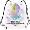 Caribu design Sacca Personalizzata con Nome per Asilo, Scuola Materna/Elementare, Nido, Sport - Zaino Bambina Tema Animali Fantasia - Idea Regalo (Balena)