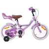 Plumbpyr Bicicletta per bambini in pollici rosa chiaro con telaio in acciaio, manubrio e sedile regolabili per 2-4 anni, include parafango, campanello e freno a cerchione, due ruote leggere per città