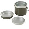 Milageto Gavetta in Alluminio con Coperchio Leggero Pentola da Campeggio Stoviglie per Escursionisti, Contenitore Per Il Pranzo In Alluminio Rotondo