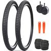 ZUKKA Pneumatici per bicicletta 27,5 x 1,75 (47 - 584) + tubi con valvola Schrader per mountain bike e cruiser, colore nero