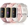 Epova 3 Pezzi Cinturino Compatibile con Fitbit Charge 5 Cinturino/Fitbit Charge 6 Cinturino, Regolabile Braccialetto di Ricambio Bande Sportive Morbide e Traspiranti per Charge 5/Charge 6