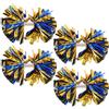 Luxshiny 4 Pezzi Pom Poms Cheerleading con Manici, Pet, Effetto Metallico Vivace, per Spettacoli di Squadre di Danza e Feste, per Adulti e Ragazze