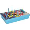 Wakects Gioco di Lancio Ad Anelli per Bambini Set in Legno con Punteggio | Materiale in Pino, Piano da Tavolo, Gioco Competitivo per Due, Aste a Molla, Custodia per Accessori, Superfici Lisce
