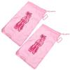 GATHINESS 2 Pezzi Borsa Porta Scarpe da Ballo in Rete, Rosa, per Ballerine | Satin e Rete Traspirante, Chiusura a Coulisse, per Competizioni e Viaggio, per Bambine e Donne