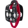 Generisch Mulinello doppio mobile con piastra laterale, nero e rosso, asse principale 32 kN e asse singolo 16 kN, lega di alluminio, corda fino a 16 mm, 15 x 8 x 5,5 cm, per salvataggio, cura degli