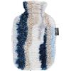 fashy Borsa dell'acqua calda con rivestimento in pile effetto mamor, blu, 2,0 l