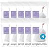 simplehuman Code N - Sacchetti per immondizia su misura con coulisse, 45-50 litri, colore bianco