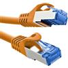InLine Cavo patch, Cat.6A, S/FTP, TPE (LSZH), CCA, PoE, LAN, Ethernet, cavo di rete, RJ45 Gigabit, arancione, 0,3 m, 72633O
