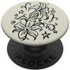 Ornamental Floral Art Y2K Orchid Flower Line Art Tattoo Stile Tatuaggio Anni '90 PopSockets PopGrip Adesivo