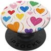 Cute Hearts Gifts Cuori colorati amore Doodle modello San Valentino PopSockets PopGrip Adesivo