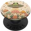 Extraterrestrial Flying Saucer Cottageco Groovy Cute Kawaii Alien Frog UFO Alien Rapimento Funghi PopSockets PopGrip Adesivo
